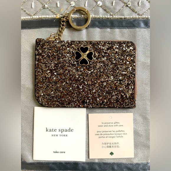 NWT Kate Spade Medium L-Zip Card Holder key chain - Picture 6 of 6